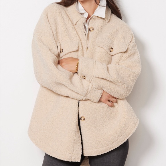 Good American Jackets & Blazers - $169 Good American 3/4 L/XL Sherpa Shacket NEW WITH TAGS
